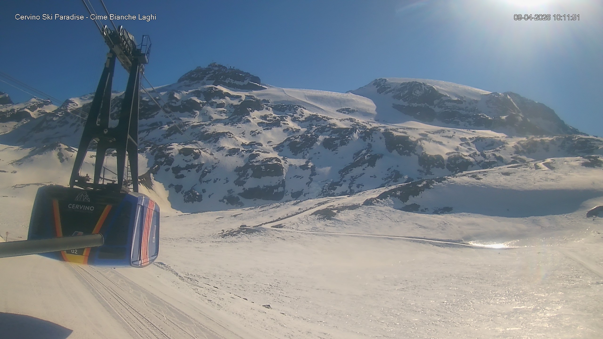 Archiv Foto Webcam Cervinia - Cime Bianche Laghi