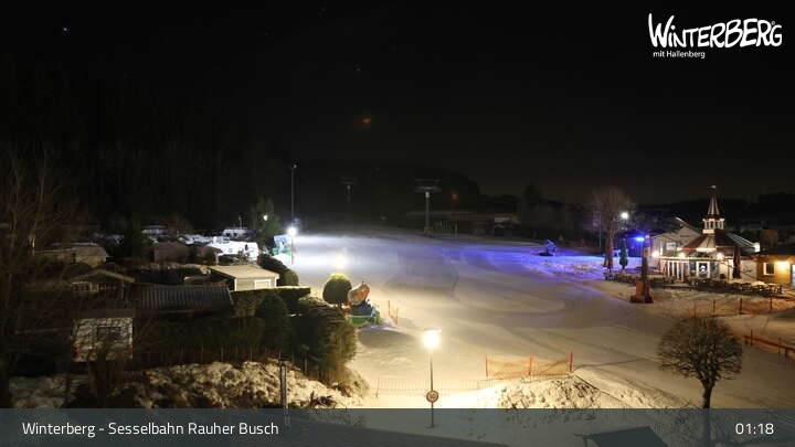 Archived image Webcam Winterberg: View chair lift "Rauher Busch"