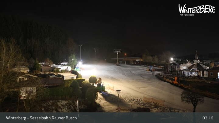 Archived image Webcam Winterberg: View chair lift "Rauher Busch"