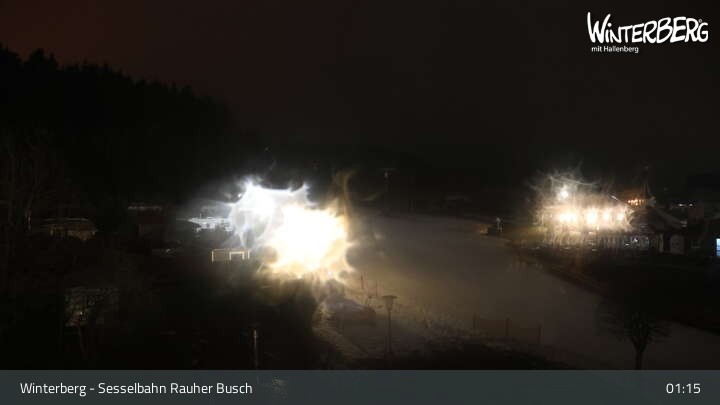 Archived image Webcam Winterberg: View chair lift "Rauher Busch"