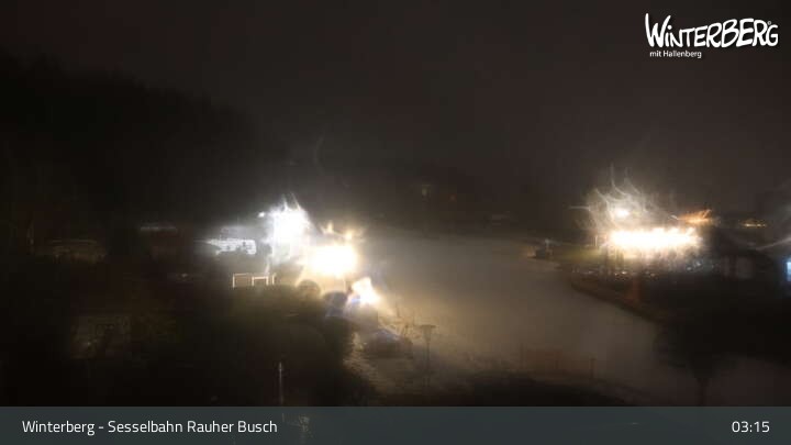 Archived image Webcam Winterberg: View chair lift "Rauher Busch"