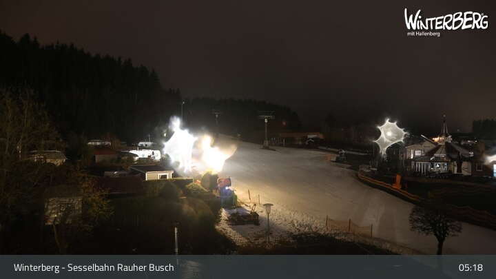 Archived image Webcam Winterberg: View chair lift "Rauher Busch"