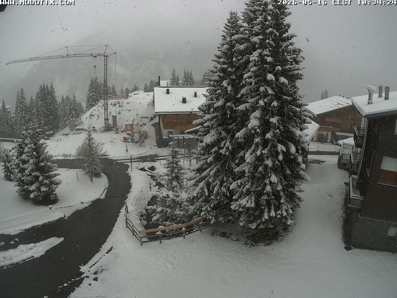 Archived image Webcam Oberlech: guest house Berger