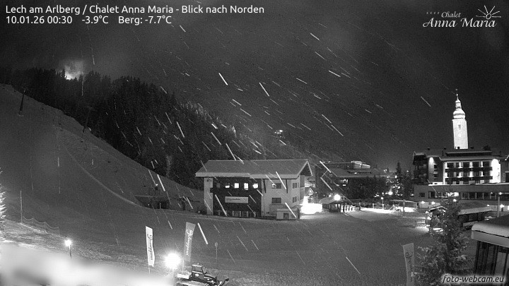 Archived image Webcam Lech (Chalet Anna Maria)