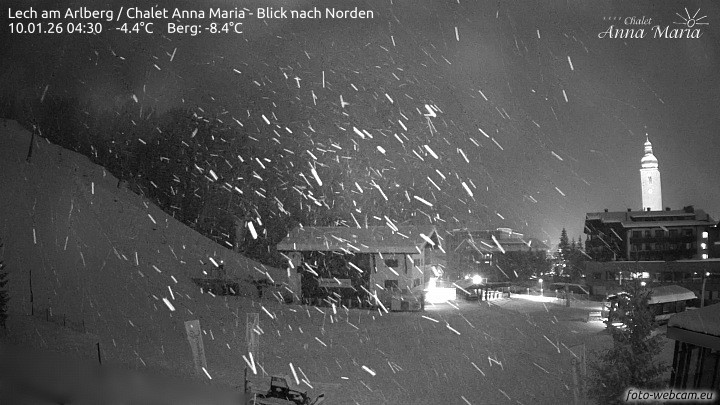 Archived image Webcam Lech (Chalet Anna Maria)
