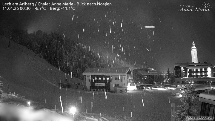Archived image Webcam Lech (Chalet Anna Maria)