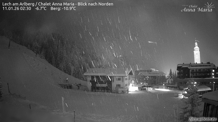 Archived image Webcam Lech (Chalet Anna Maria)