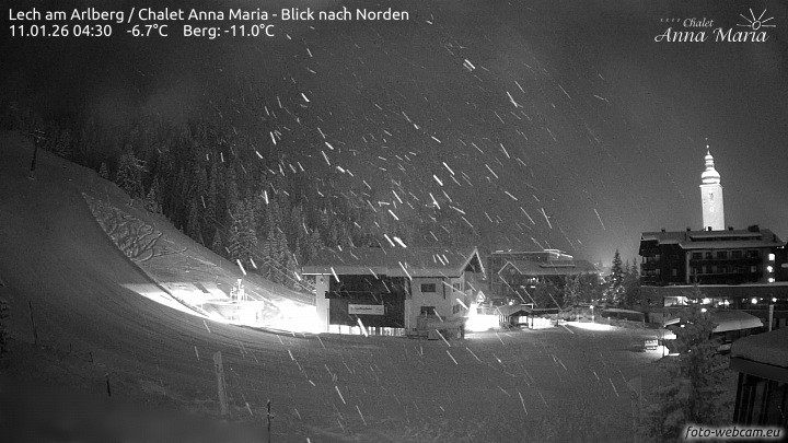 Archived image Webcam Lech (Chalet Anna Maria)