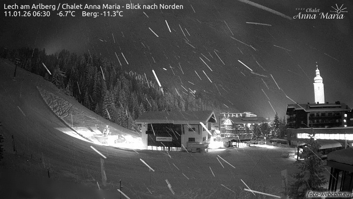 Archived image Webcam Lech (Chalet Anna Maria)