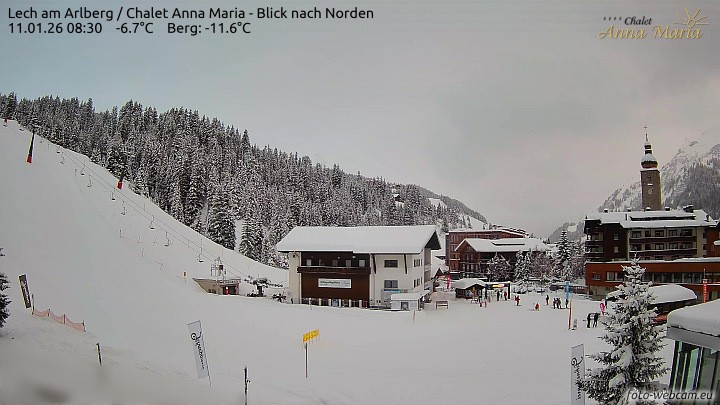 Archived image Webcam Lech (Chalet Anna Maria)