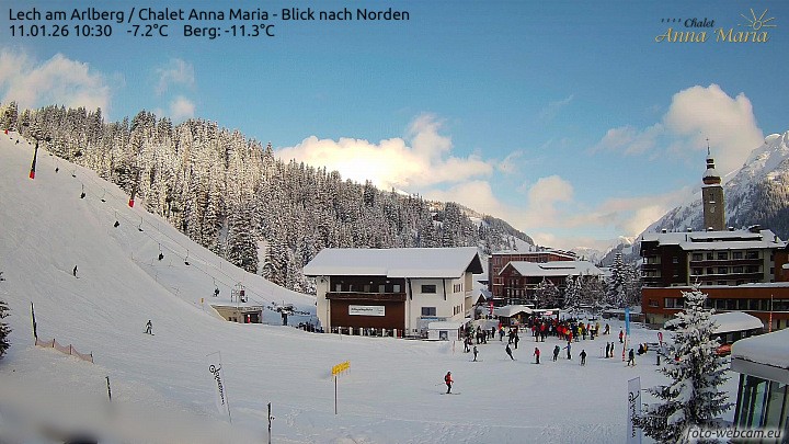 Archived image Webcam Lech (Chalet Anna Maria)