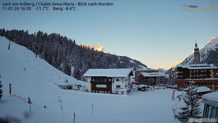 Archived image Webcam Lech (Chalet Anna Maria)