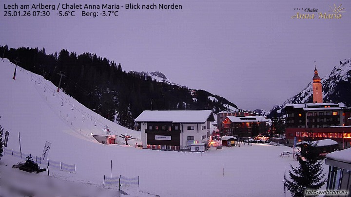 Archiv Foto Webcam Schlegelkopfareal, Lech