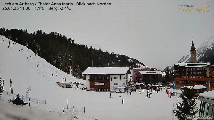Archived image Webcam Lech (Chalet Anna Maria)