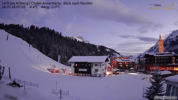 Archiv Foto Webcam Schlegelkopfareal, Lech
