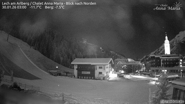 Archived image Webcam Lech (Chalet Anna Maria)