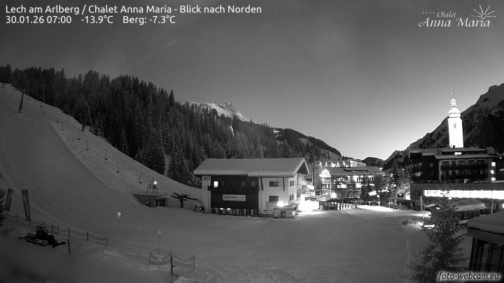 Archived image Webcam Lech (Chalet Anna Maria)
