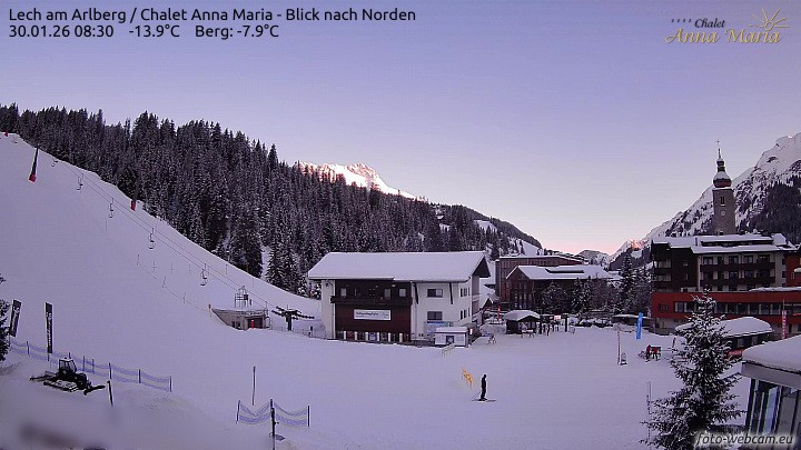 Archived image Webcam Lech (Chalet Anna Maria)