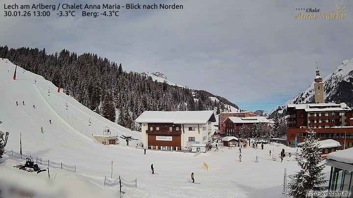 Archived image Webcam Lech (Chalet Anna Maria)
