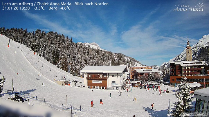 Archived image Webcam Lech (Chalet Anna Maria)