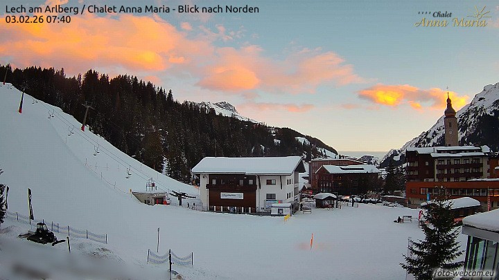 Archived image Webcam Lech (Chalet Anna Maria)