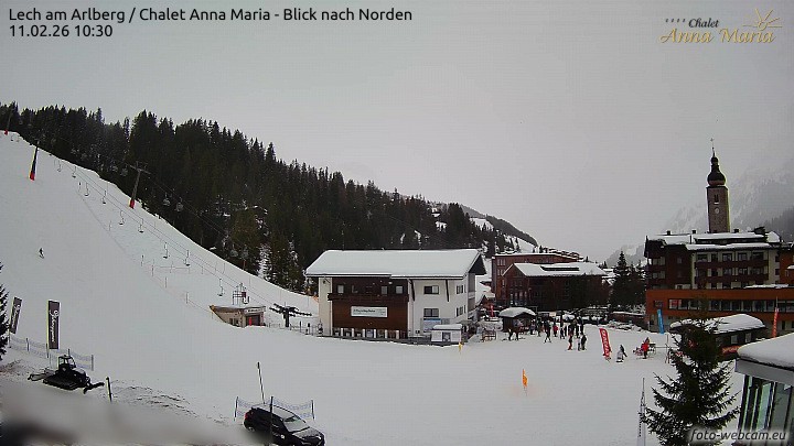 Archived image Webcam Lech (Chalet Anna Maria)