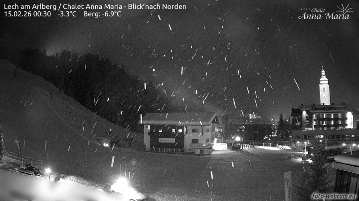 Archived image Webcam Lech (Chalet Anna Maria)