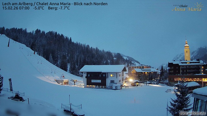 Archived image Webcam Lech (Chalet Anna Maria)