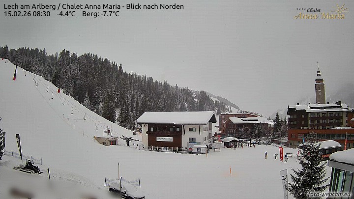 Archived image Webcam Lech (Chalet Anna Maria)
