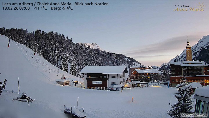 Archived image Webcam Lech (Chalet Anna Maria)