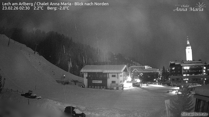 Archived image Webcam Lech (Chalet Anna Maria)