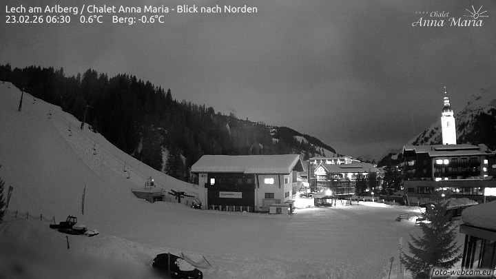 Archived image Webcam Lech (Chalet Anna Maria)