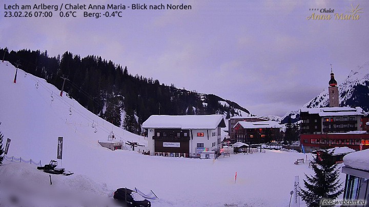 Archived image Webcam Lech (Chalet Anna Maria)