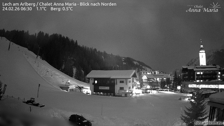 Archived image Webcam Lech (Chalet Anna Maria)