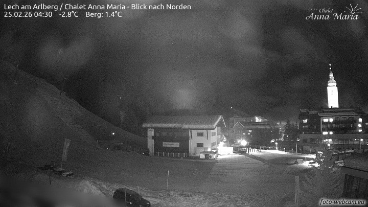 Archived image Webcam Lech (Chalet Anna Maria)