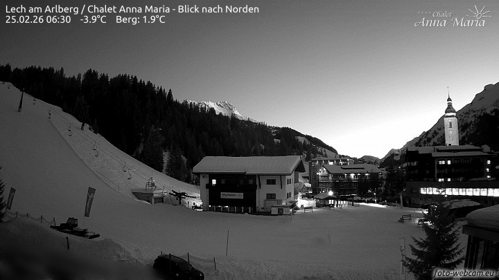 Archived image Webcam Lech (Chalet Anna Maria)