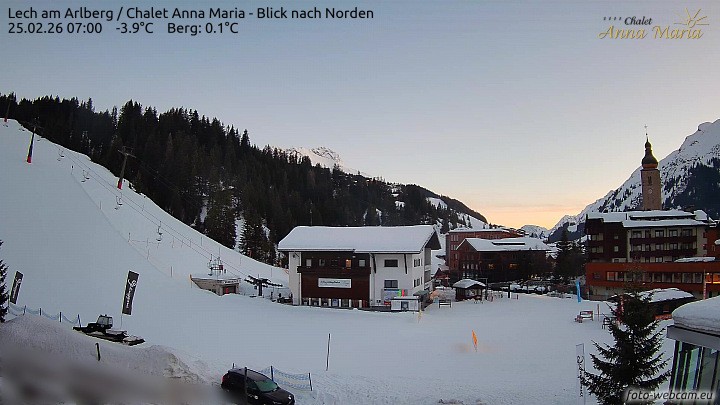 Archived image Webcam Lech (Chalet Anna Maria)