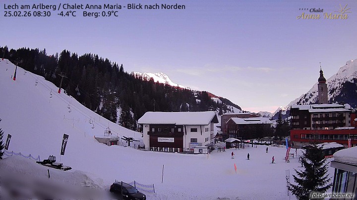 Archived image Webcam Lech (Chalet Anna Maria)