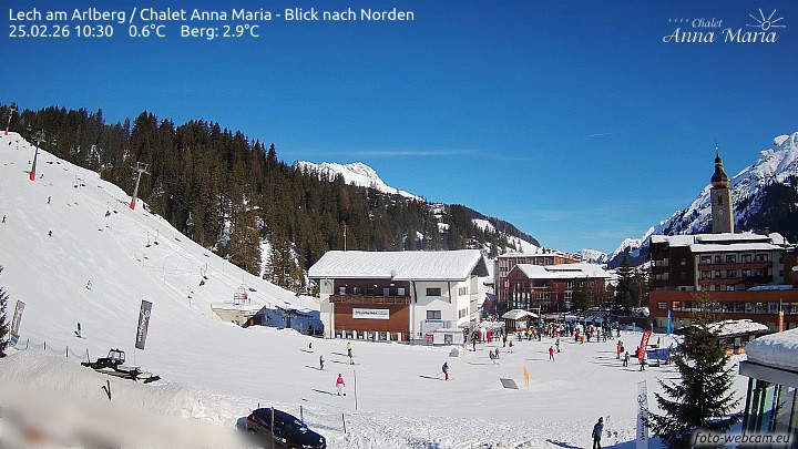 Archived image Webcam Lech (Chalet Anna Maria)