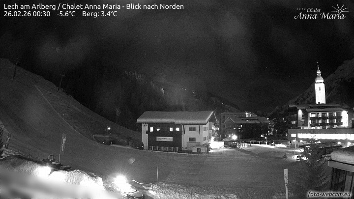 Archived image Webcam Lech (Chalet Anna Maria)
