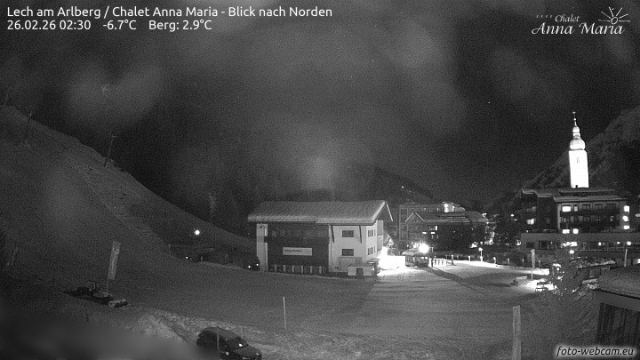 Archived image Webcam Lech (Chalet Anna Maria)