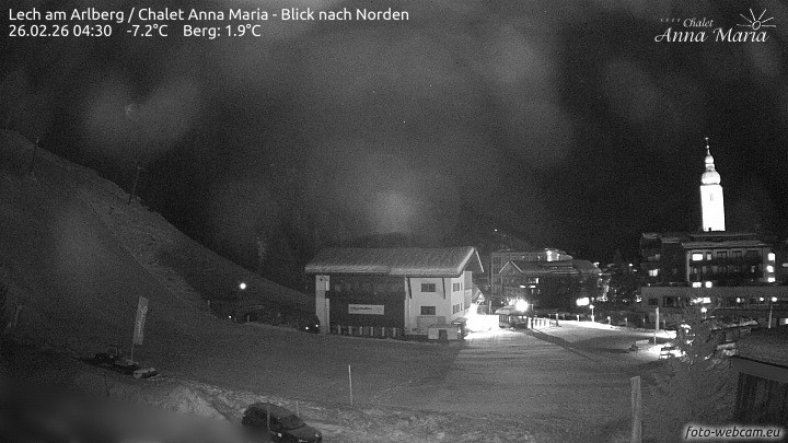 Archived image Webcam Lech (Chalet Anna Maria)