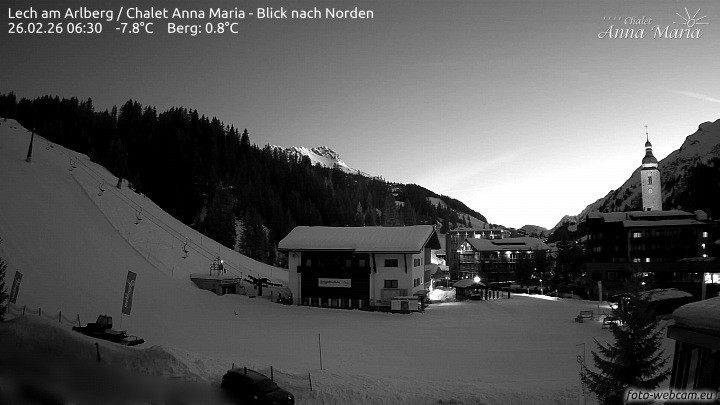 Archived image Webcam Lech (Chalet Anna Maria)