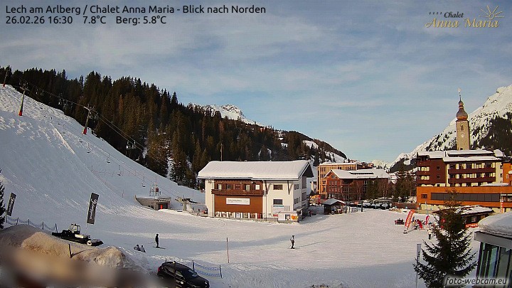 Archived image Webcam Lech (Chalet Anna Maria)