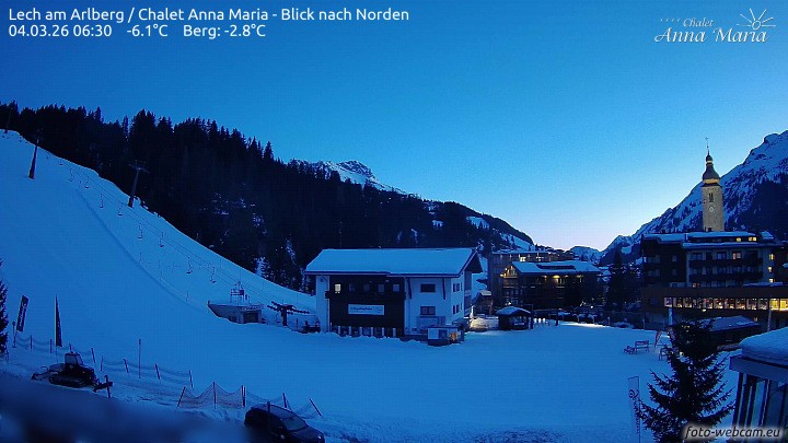 Archiv Foto Webcam Schlegelkopfareal, Lech