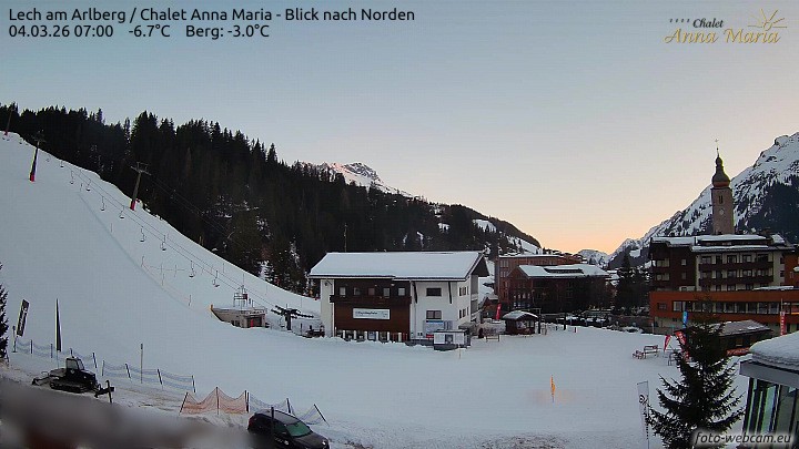 Archiv Foto Webcam Schlegelkopfareal, Lech