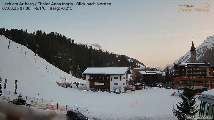 Archiv Foto Webcam Schlegelkopfareal, Lech