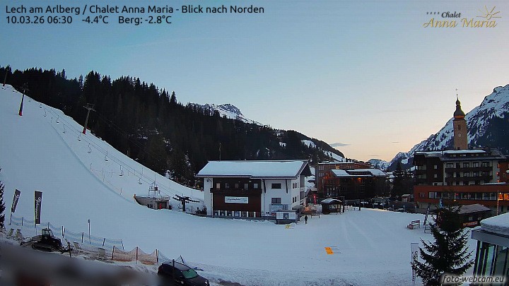 Archived image Webcam Lech (Chalet Anna Maria)