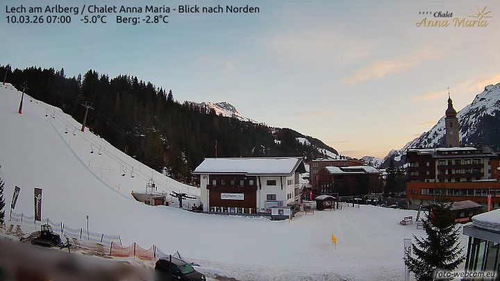 Archiv Foto Webcam Schlegelkopfareal, Lech