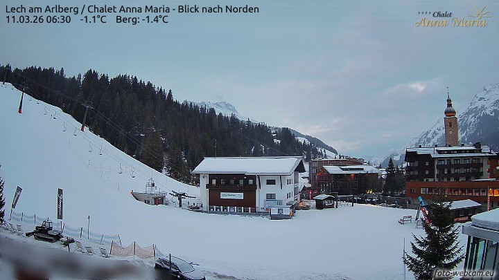 Archived image Webcam Lech (Chalet Anna Maria)